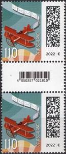 Gutter Pairs, Letters and Airplane, Germany, Federal Republic,  , Aircraft, Aviation, Letters (Mail)