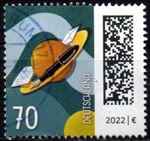 Stamp, Letters Around Saturn, Germany, Federal Republic,  , Letters (Mail), Outer Space, Planets