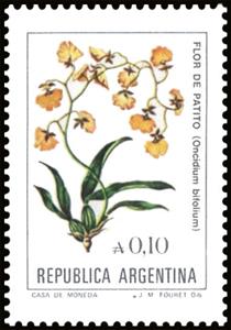 Stamp, Flor de Patito (Oncidium bifolium), Argentina,  , Flowers, Plants (Flora)