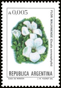 Stamp, Flor Malvinense (Oxalis enneaphylla), Argentina,  , Flowers, Plants (Flora)