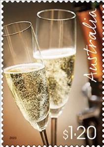Stamp, Flutes of Champagne, Australia,  , Glass and Earthenware, Wine