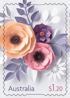 Stamp, Paper Heart Bouquet, Australia,  , Flowers, Plants (Flora)