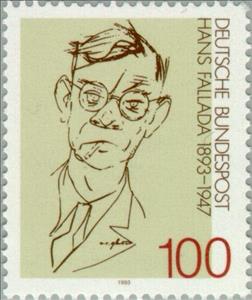 Stamp, Fallada, Hans, Germany, Federal Republic,  , Famous People, Authors, Commemoration, Drawings
