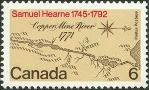 Stamp, Bicent. of Samuel Hearne's Expedition to Coppermine River, Canada,  , Anniversaries and Jubilees, Expositions, Maps