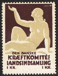 Stamp, Den Danske Kraeftkomites Landsindsamling 1 Kr, Denmark,  , Charity
