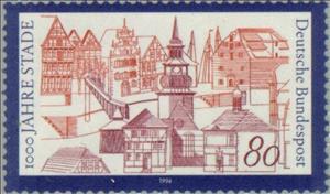 Stamp, Stade, Germany, Federal Republic,  , Buildings, Townscapes / City Views, Churches - Cathedrals - Basilicas - Chapels, Anniversaries and Jubilees