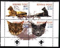 Mini Sheet, Cats, Estonia,  , Animals (Fauna), Cats, Mammals
