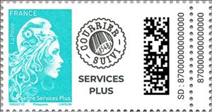 Stamp with Attached Label, Marianne L'Engagée, France,  , Symbols, Women