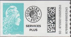 Stamp with Attached Label, Marianne L'Engagée, France,  , Symbols, Women