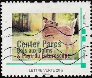 Stamp, Center Parcs Bois aux Daims Pays du Futuroscpe, France,  , Animals (Fauna), Deer, Forests, Tourism