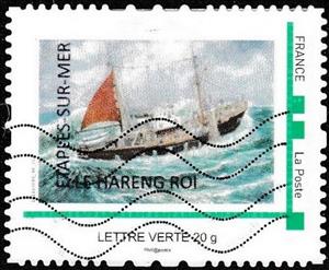 Stamp, Etapes-sur-Mer Le Hareng-roi, France,  , Fishing-boats, Sailing Ships, Ships