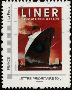 Stamp, Liner Communication 1, France,  , Passenger-ships, Ships