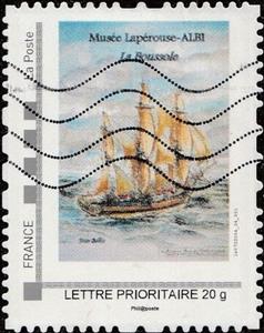 Stamp, Museum Musee Laperouse Albi La boussole, France,  , Museums, Sailing Ships, Ships