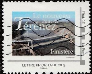 Stamp, New Terenez Bridge Finistere, France,  , Bridges