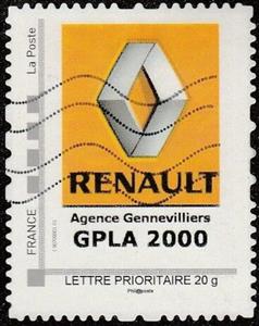 Stamp, Renault Agence Gennevilliers GPLA 2000, France,  , The Automobile Industry