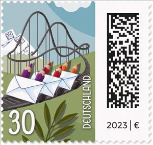 Stamp, Letters on Roller Coaster, Germany, Federal Republic,  , Letters (Mail)