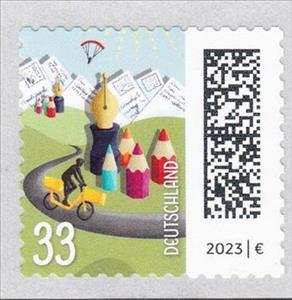 Stamp, Pencils Forming Small Village, Germany, Federal Republic,  , Letters (Mail)