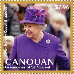 Stamp, Her Majesty Queen Elizabeth II, Grenadines of St. Vincent, Canouan,  , Famous People, Heads of State, Queens, Royalty