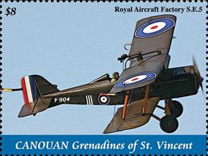 Stamp, Royal Aircraft Factory S.F.5, Grenadines of St. Vincent, Canouan,  , Aircraft, Aviation, First World War