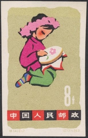 Child embroidering