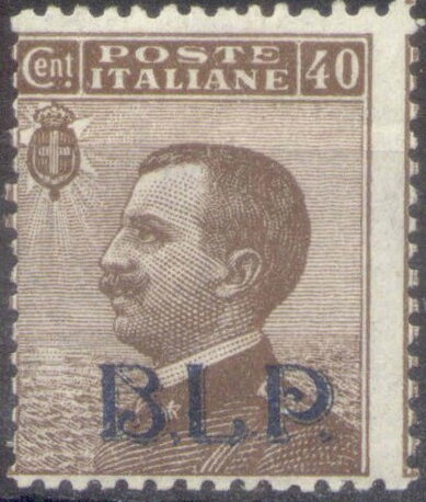 Vittorio Emanuele III overprinted B.L.P.