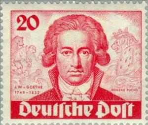 Stamp, Chalk drawing by Johann Heinrich Lips (1758-1817), Berlin,  , Famous People, Authors, Commemoration, Books