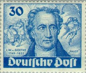 Stamp, Painting by Joseph Stieler (1781-1858), Berlin,  , Famous People, Authors, Commemoration, Paintings, Books