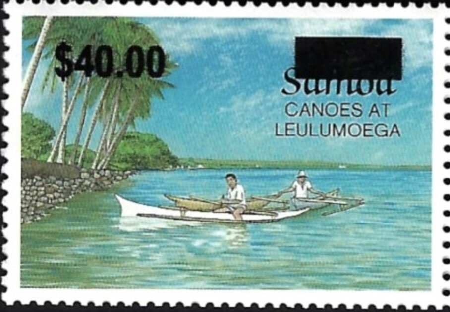 Canoes at Leulumoega Surcharged