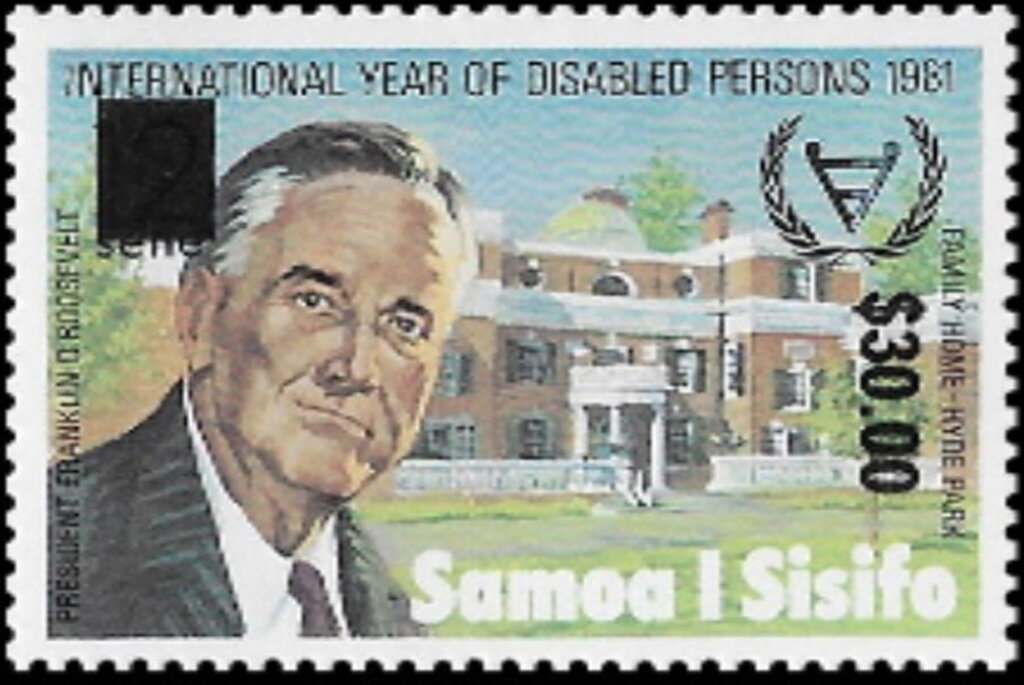 Franklin D. Roosevelt at Family Home Surcharged