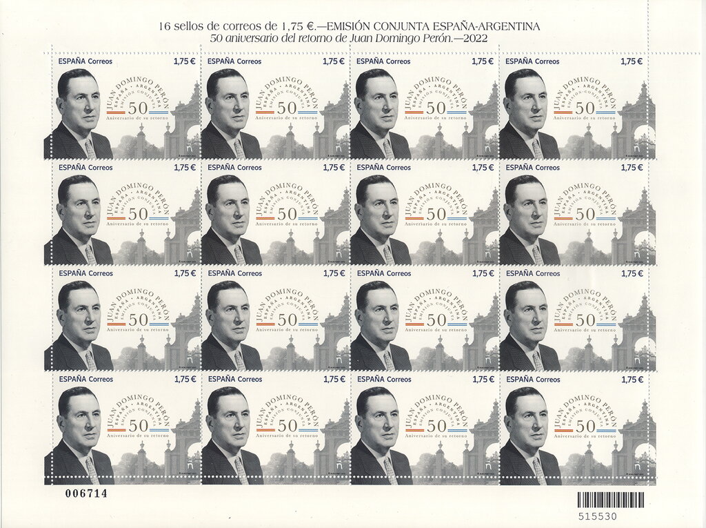 Juan Domingo Perón. 50th Anniversary of return to Argentina