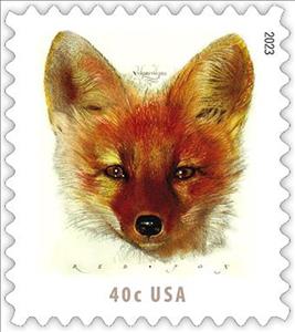 Stamp, Red Fox (Vulpes vulpes), United States of America,  , Animals (Fauna), Foxes, Mammals