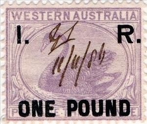 Stamp, Black Swan (Cygnus atratus), Western Australia,  , Animals (Fauna), Birds, Swans