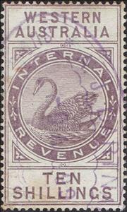 Stamp, Black Swan (Cygnus atratus), Western Australia,  , Animals (Fauna), Birds, Swans