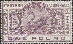 Stamp, Black Swan (Cygnus atratus), Western Australia,  , Animals (Fauna), Birds, Swans