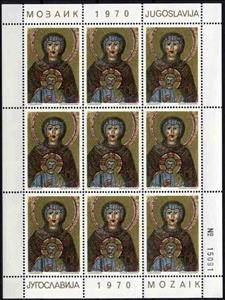 Full Pane, Mother of God on the Throne (6th Century), Yugoslavia,  , Art, Mosaic, Religion, Saints