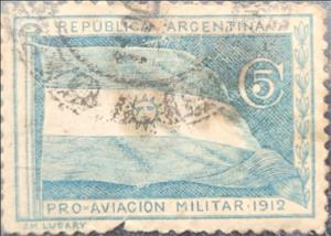 Stamp, Pro-aviación militar, Argentina,  , Aviation, Flags