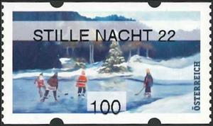 Stamp, Children Play Ice Hockey, Austria,  , Children, Ice Hockey, Sports, Winter Sports