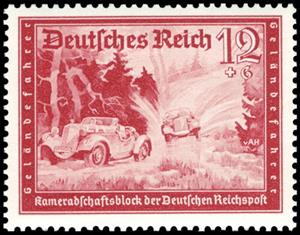 Stamp, Motor race, Austria,  , Cars, Landscapes, Trees, Vehicles