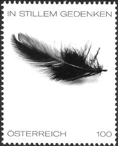 Stamp, Mourning Stamp, Austria,  , Feathers