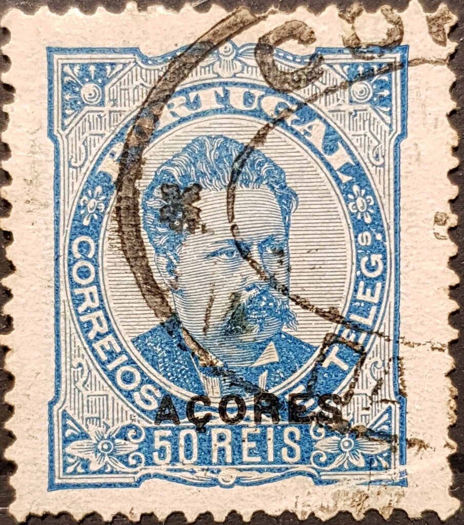 King Luis I - overprinted ACORES