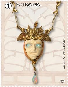 Stamp, Art Nouveau in Brussels, Belgium,  , Art, Jewelery