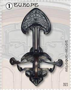 Stamp, Art Nouveau in Brussels, Belgium,  , Art, Metalworking