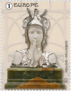 Stamp, Art Nouveau in Brussels, Belgium,  , Art, Sculptures