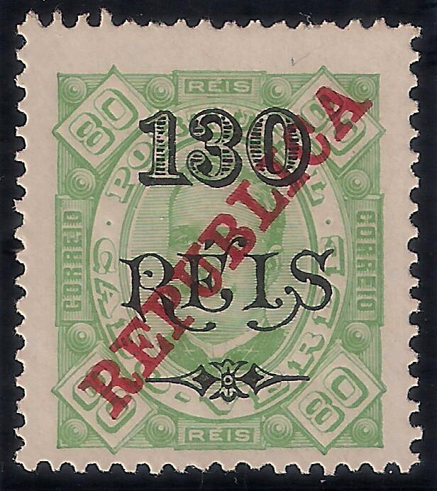 Carlos I surcharged REPUBLICA
