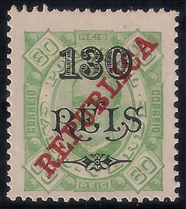 Stamp, Carlos I surcharged REPUBLICA, Cabo Verde,  