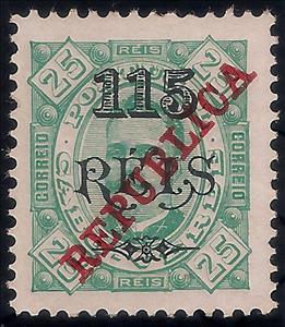 Stamp, Carlos I surcharged REPUBLICA, Cabo Verde,  