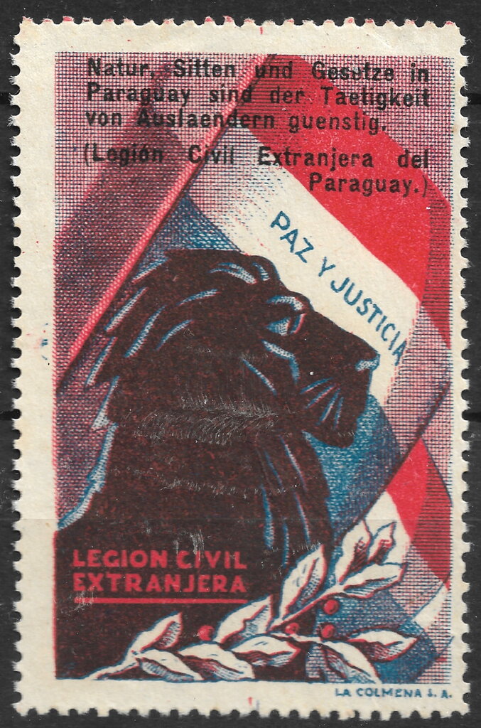 Black Lion & Flag. German text.
