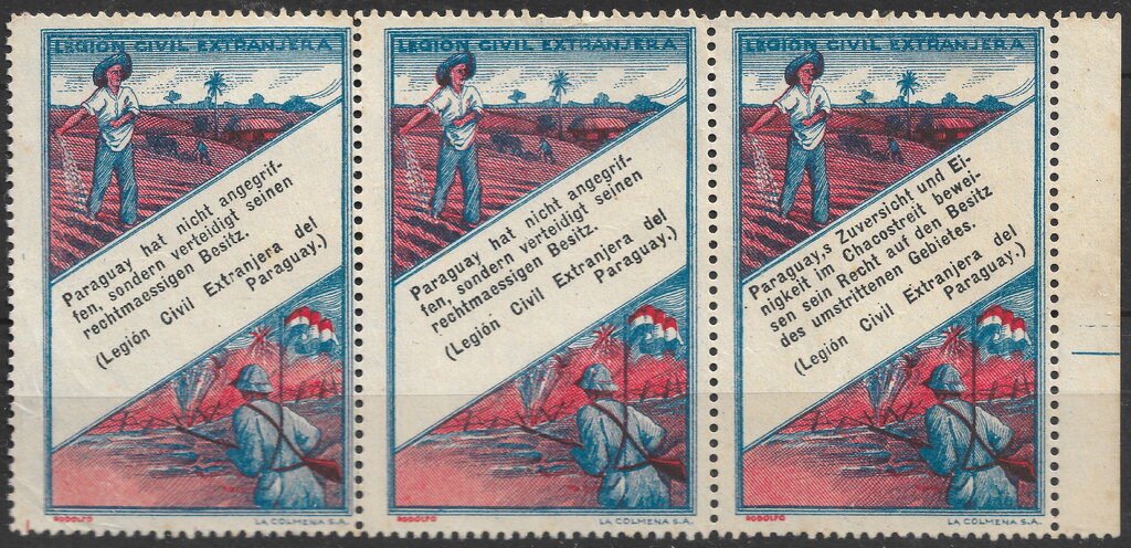 Farmer & Soldier. German text.