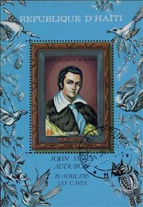 Souvenir Sheet, John James Audubon, Cinderellas,  , Birds, Famous People