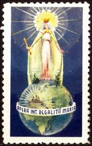 Stamp, Opera int. Regalita Maria, Cinderellas,  , Christian, Globes, Religion, Women